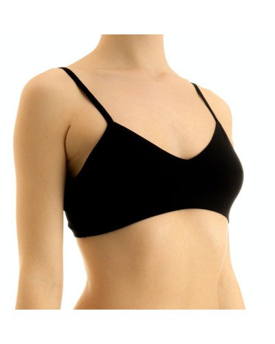 Brassière Épaule Étroite en Coton Stretch E-570 – Noir