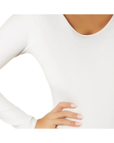 Body Femme Manches Longues en Coton Stretch E-1511 - Blanc
