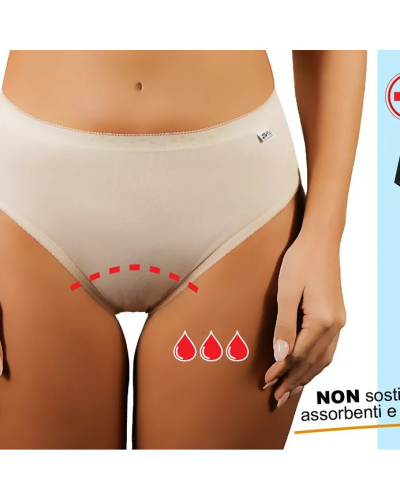 Culotte menstruelle femme en coton stretch – Nude