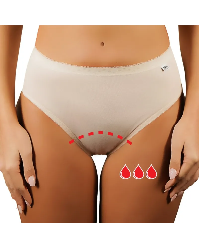Culotte menstruelle femme en coton stretch – Nude