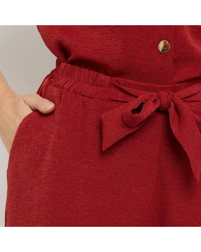 Short souple texturé, noué à la taille