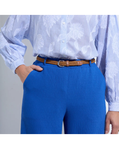 Pantalon taille élastique avec ceinture