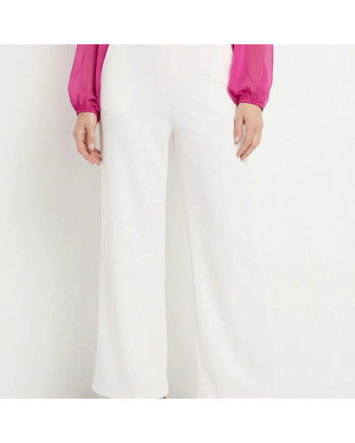 Pantalon maille avec galon à la taille