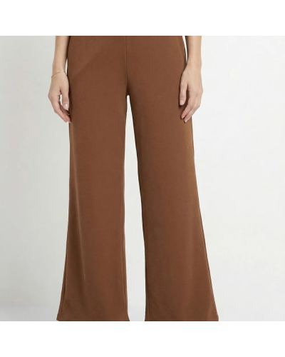 Pantalon maille avec galon à la taille Camel