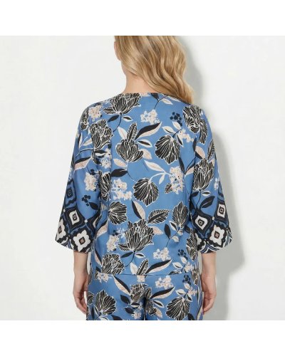Tunique satinée, motif fleurs d’Orient