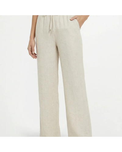 Pantalon tailleur rayé aspect irrégulier