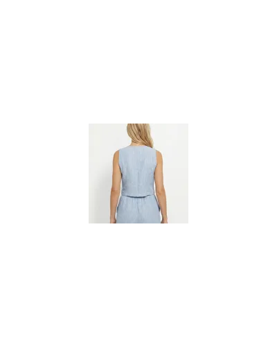 Gilet de costume rayé aspect irrégulier bleu