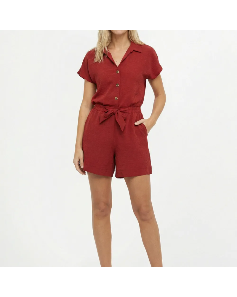 Short souple texturé, noué à la taille