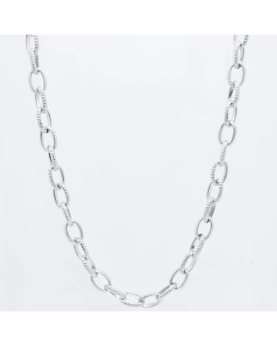 Collier en acier argenté Kapyco