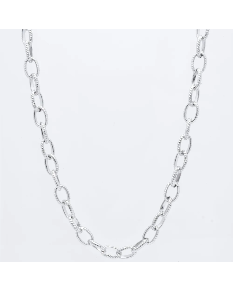 Collier en acier argenté Kapyco
