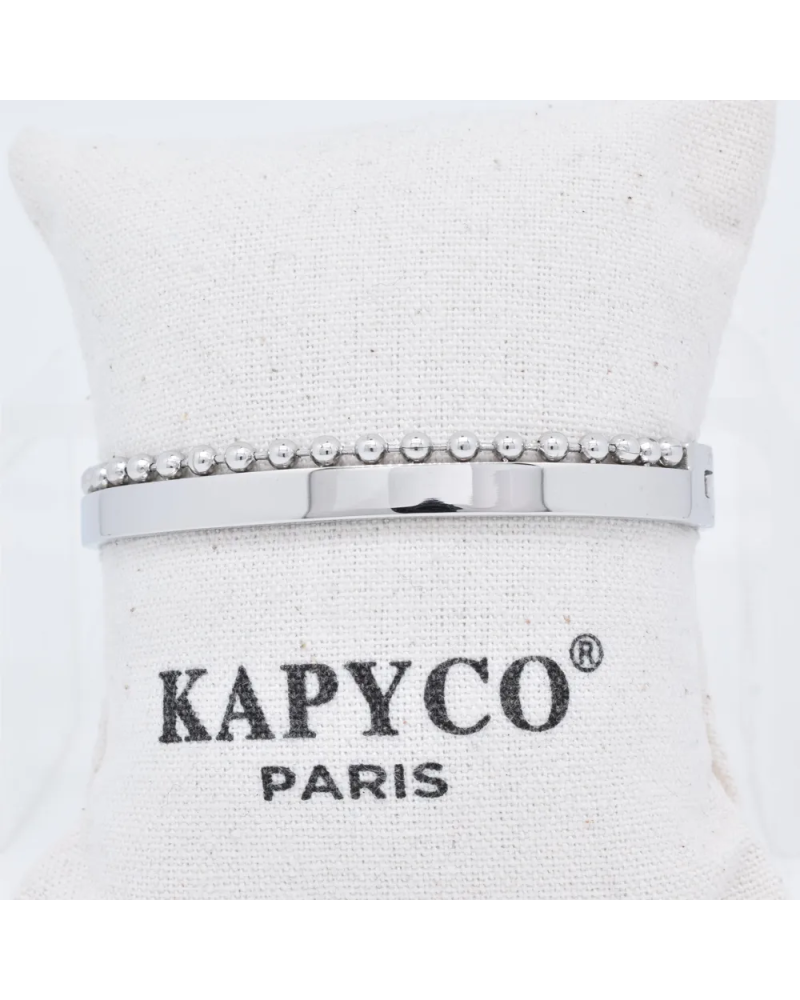 Bracelet Jonc en Acier Inoxydable Argenté