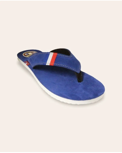 Tong / Flip Flop cuir FRANCE Bleu