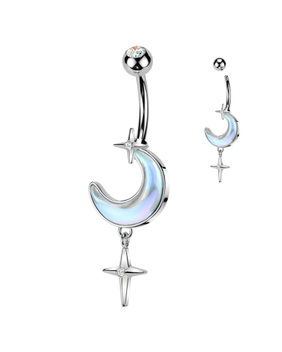 Piercing Nombril AHDIA en Acier, Résine et Zirconium