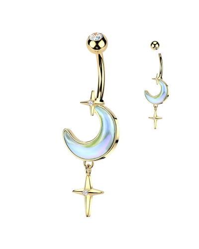 Piercing Nombril AHDIA en Acier, Résine et Zirconium