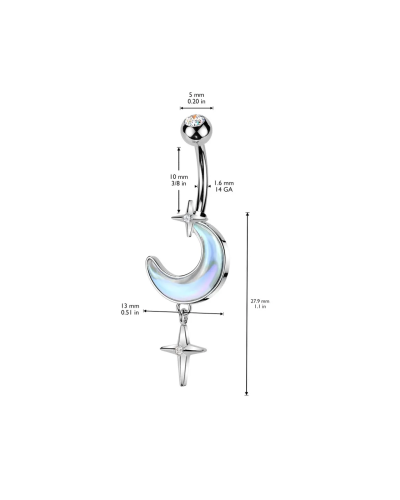 Piercing Nombril AHDIA en Acier, Résine et Zirconium