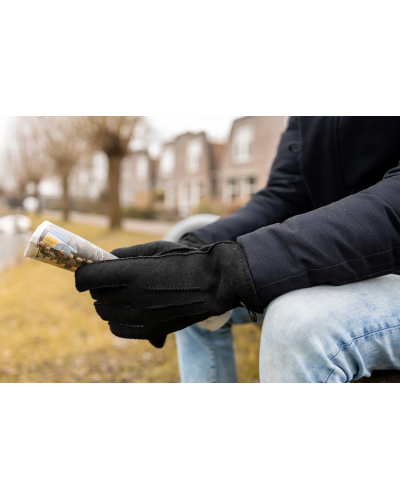 Gants pour homme en cuir d'agneau - Daim/laine | 4 couleurs | 2 variantes