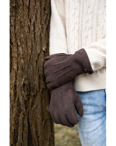 Gants pour homme en cuir d'agneau - Daim/laine | 4 couleurs | 2 variantes
