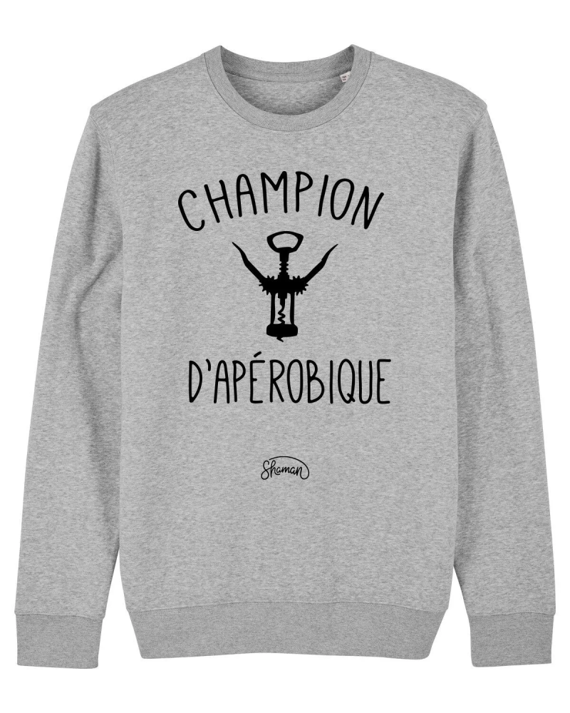 SWEAT GRIS CHINE HOMME CHAMPION D'APÉROBIQUE