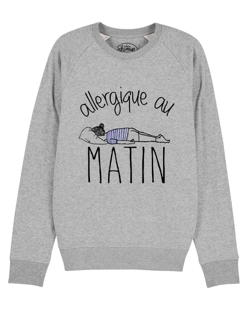 SWEAT GRIS CHINE HOMME ALLERGIQUE AU MATIN