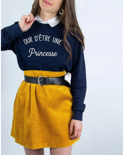 SWEAT NAVY FEMME DUR D'ETRE UNE PRINCESSE