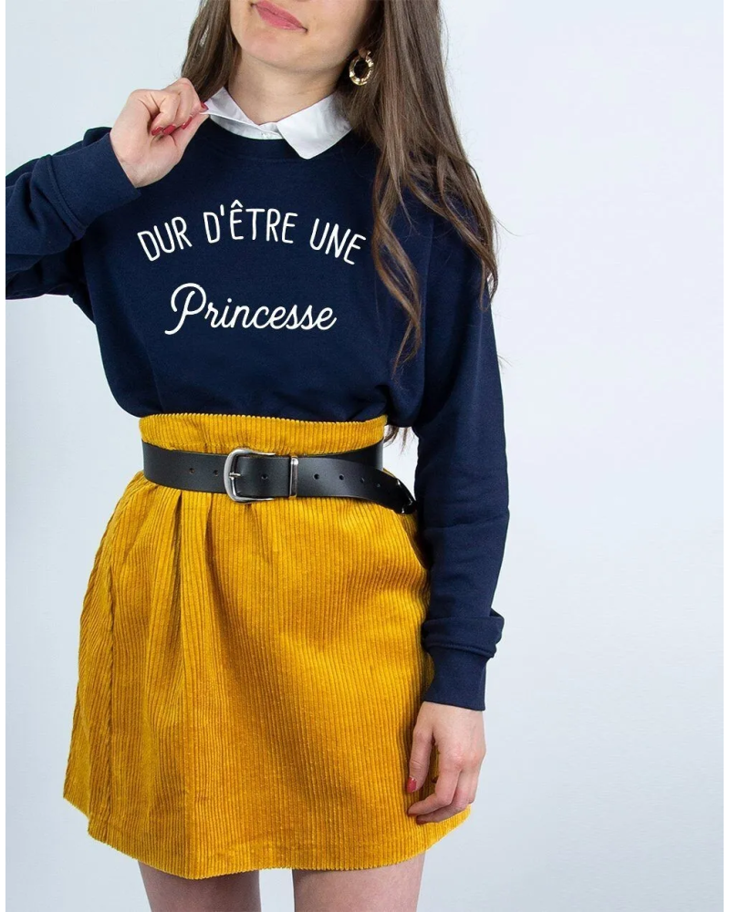 SWEAT NAVY FEMME DUR D'ETRE UNE PRINCESSE
