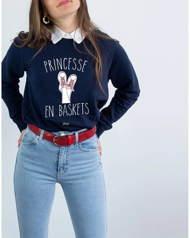 SWEAT NAVY FEMME PRINCESSE EN BASKETS