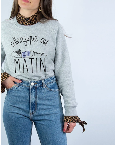 SWEAT GRIS CHINE FEMME ALLERGIQUE AU MATIN