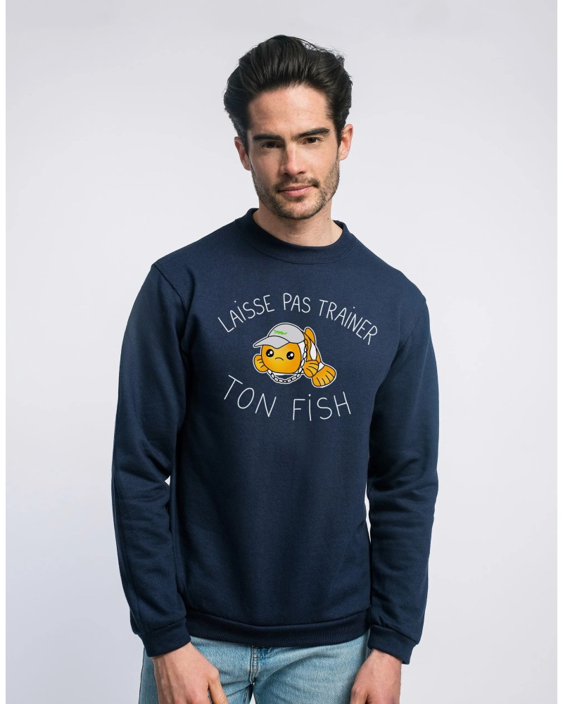 SWEAT NAVY HOMME LAISSE PAS TRAINER TON FISH