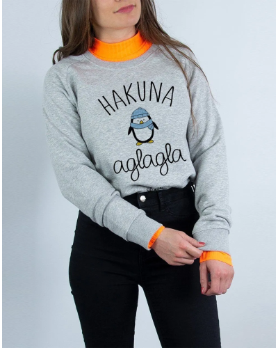 SWEAT GRIS CHINE FEMME HAKUNA AGLAGLA