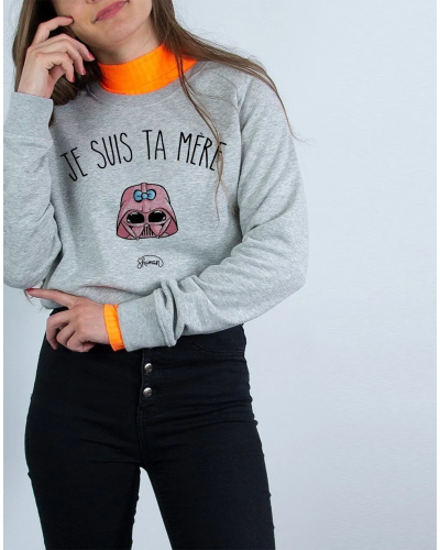 SWEAT GRIS CHINE FEMME JE SUIS TA MERE