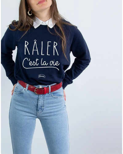 SWEAT NAVY FEMME RALER C'EST LA VIE