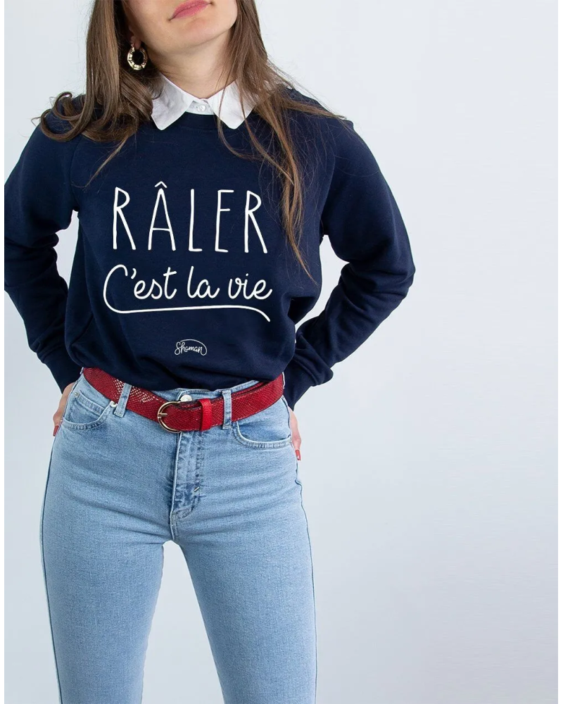 SWEAT NAVY FEMME RALER C'EST LA VIE