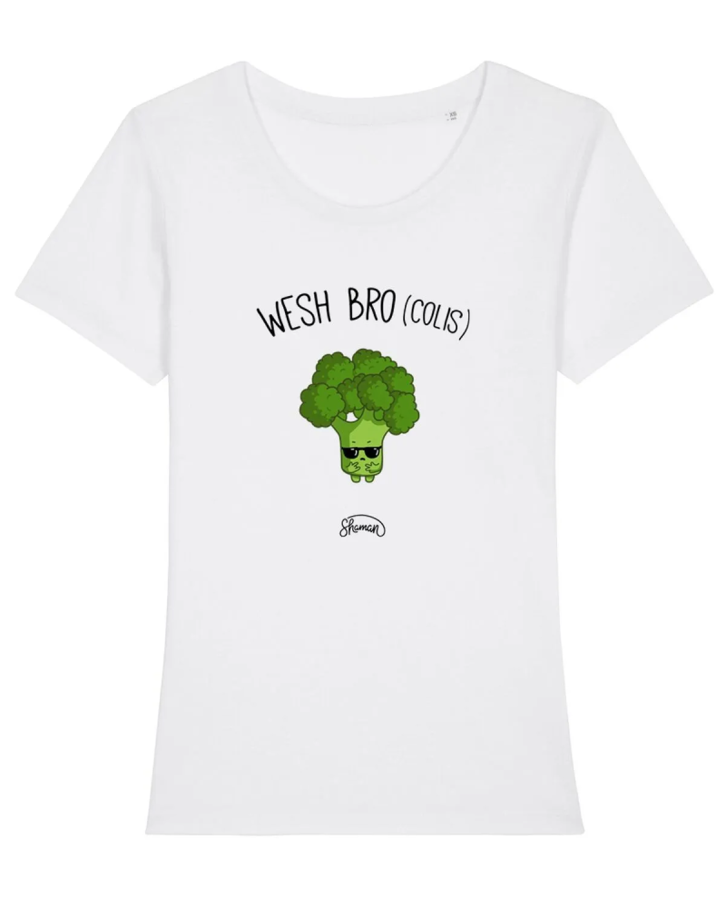 TSHIRT BLANC FEMME WESH BRO (COLIS)