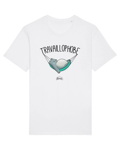 TSHIRT BLANC HOMME TRAVAILLOPHOBE