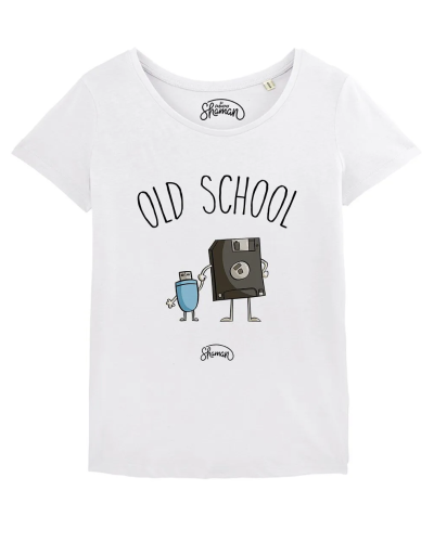 TSHIRT BLANC FEMME OLD SCHOOL