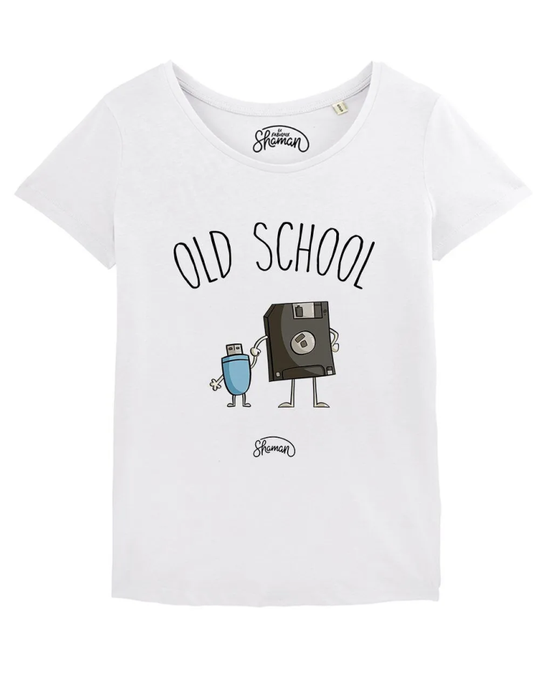 TSHIRT BLANC FEMME OLD SCHOOL
