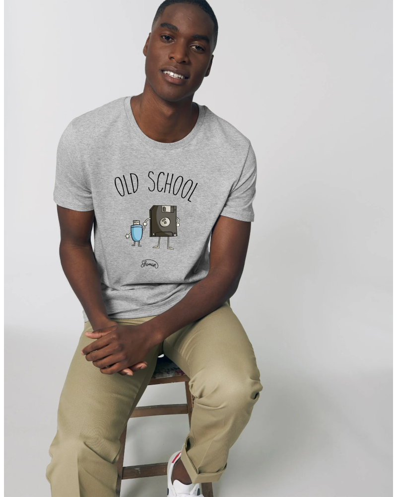 TSHIRT GRIS CHINE HOMME OLD SCHOOL