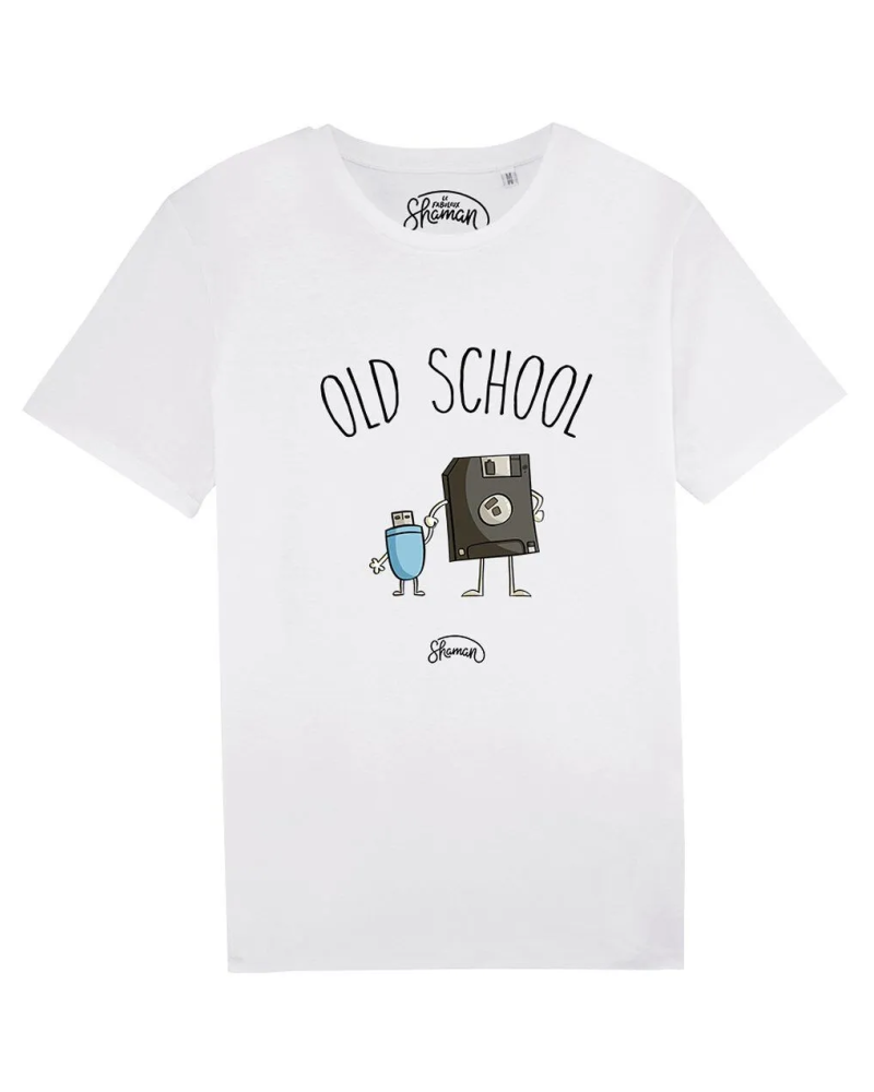 TSHIRT BLANC HOMME OLD SCHOOL