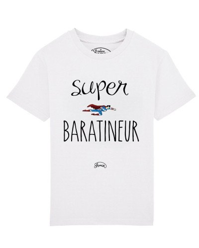 TSHIRT BLANC KID SUPER BARATINEUR