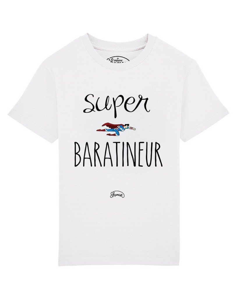 TSHIRT BLANC KID SUPER BARATINEUR