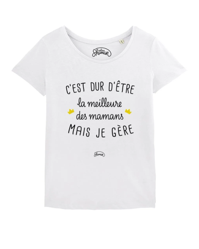 TSHIRT BLANC FEMME MAMAN GERE