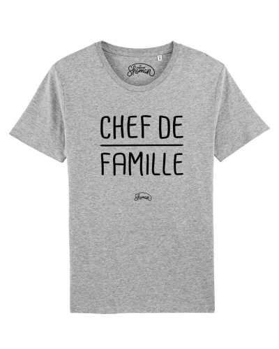 TSHIRT GRIS CHINE HOMME CHEF DE FAMILLE