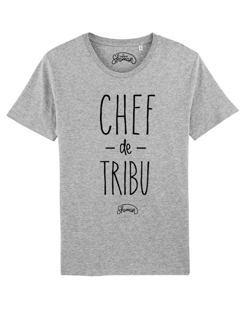 TSHIRT GRIS CHINE HOMME CHEF DE TRIBU