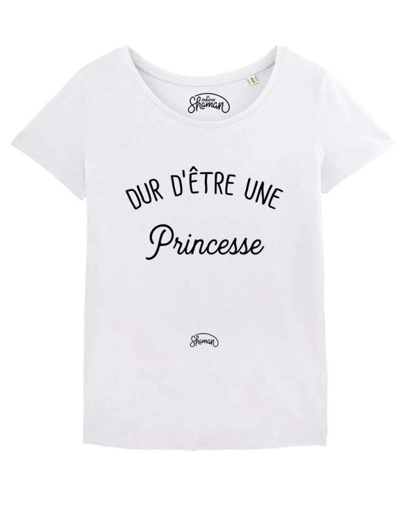TSHIRT BLANC FEMME DUR D'ETRE UNE PRINCESSE