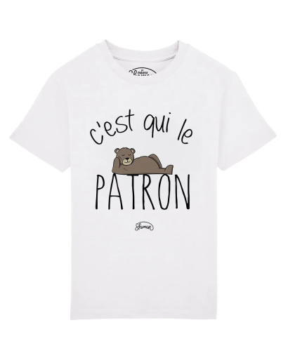 TSHIRT BLANC KID C'EST QUI LE PATRON
