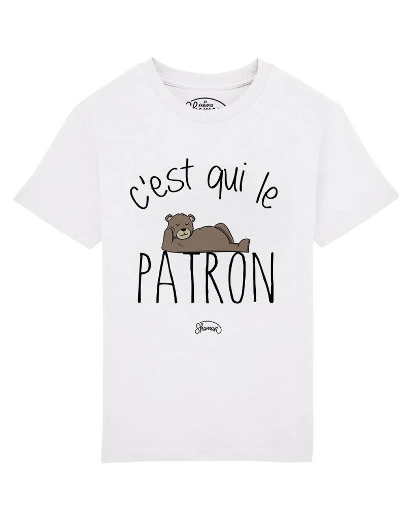 TSHIRT BLANC KID C'EST QUI LE PATRON