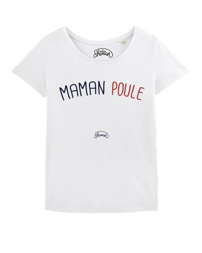 TSHIRT BLANC FEMME MAMAN POULE
