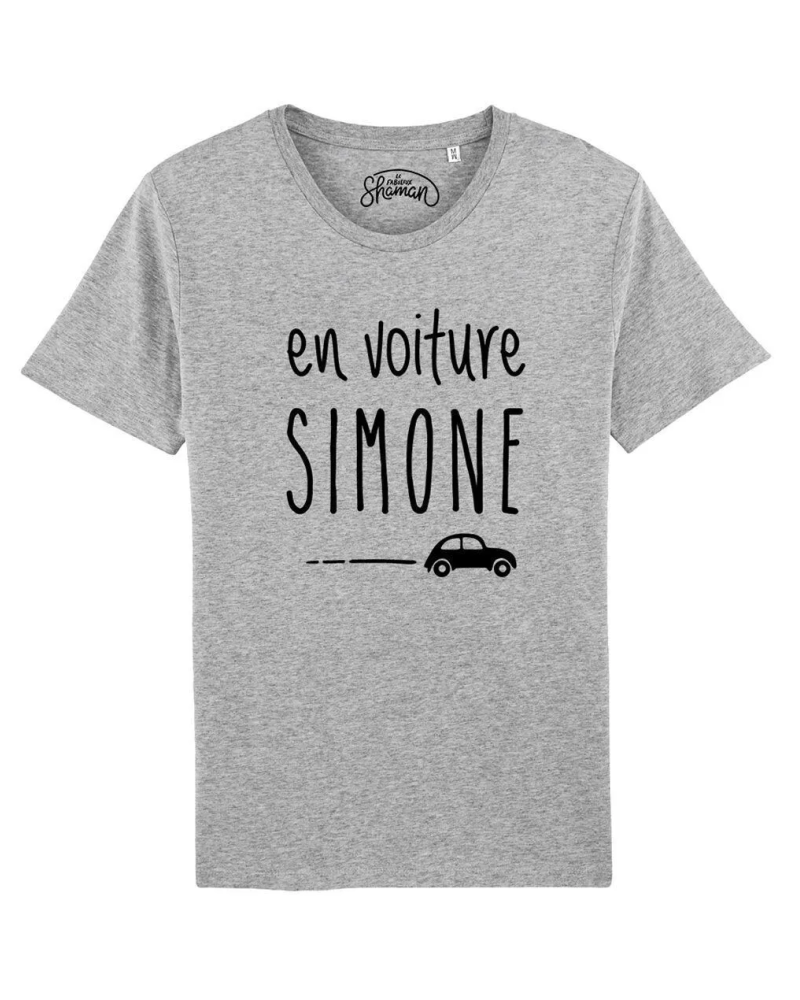 TSHIRT GRIS CHINE HOMME EN VOITURE SIMONE