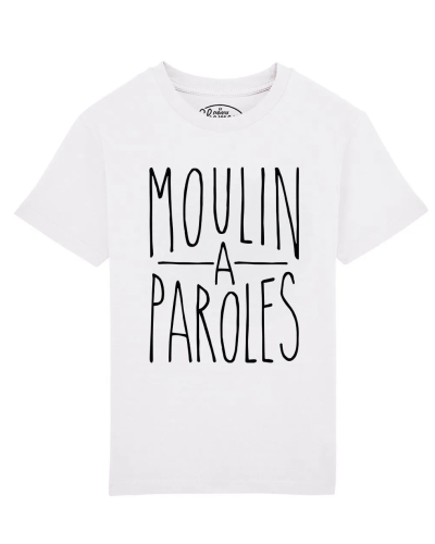 TSHIRT BLANC KID MOULIN A PAROLES