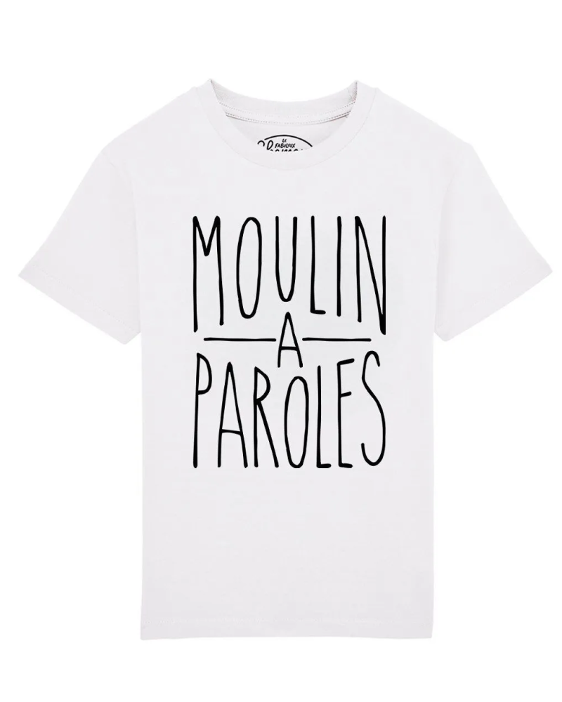 TSHIRT BLANC KID MOULIN A PAROLES